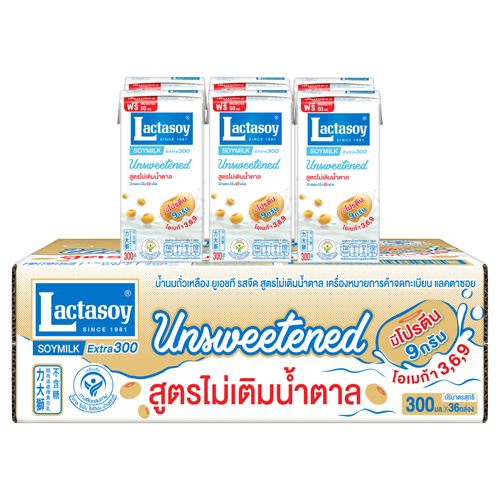 Lactasoy Soy Milk UHT Unsweetened Flavored 300ml 1x6x6