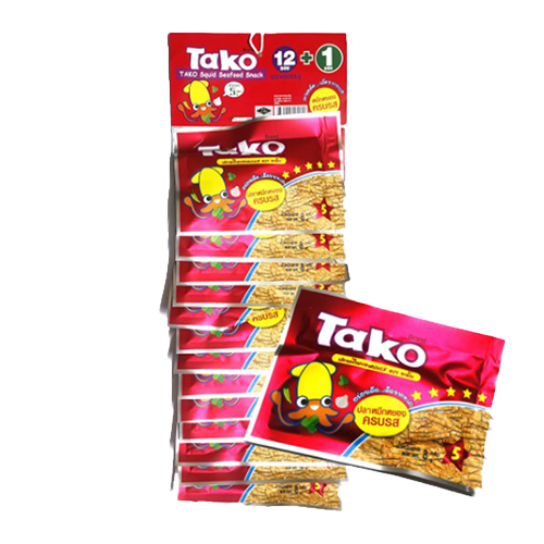 Tako Pquid Seafood Snack 8g 1x12