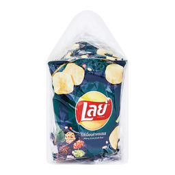 Lay's Flat Potato Chips Mieng Kam Krob Ros Flavor 13g / (단위)