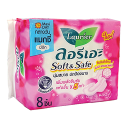 Laurier Soft and Safe Wings Sanitary Pad For Day Time 8p / (단위)